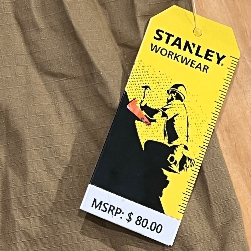 Nwt Stanley Workwear Shirt Mens 2xl Tan Ripstop Utility Gorpcore Tactical Rugged — image 8 of 8